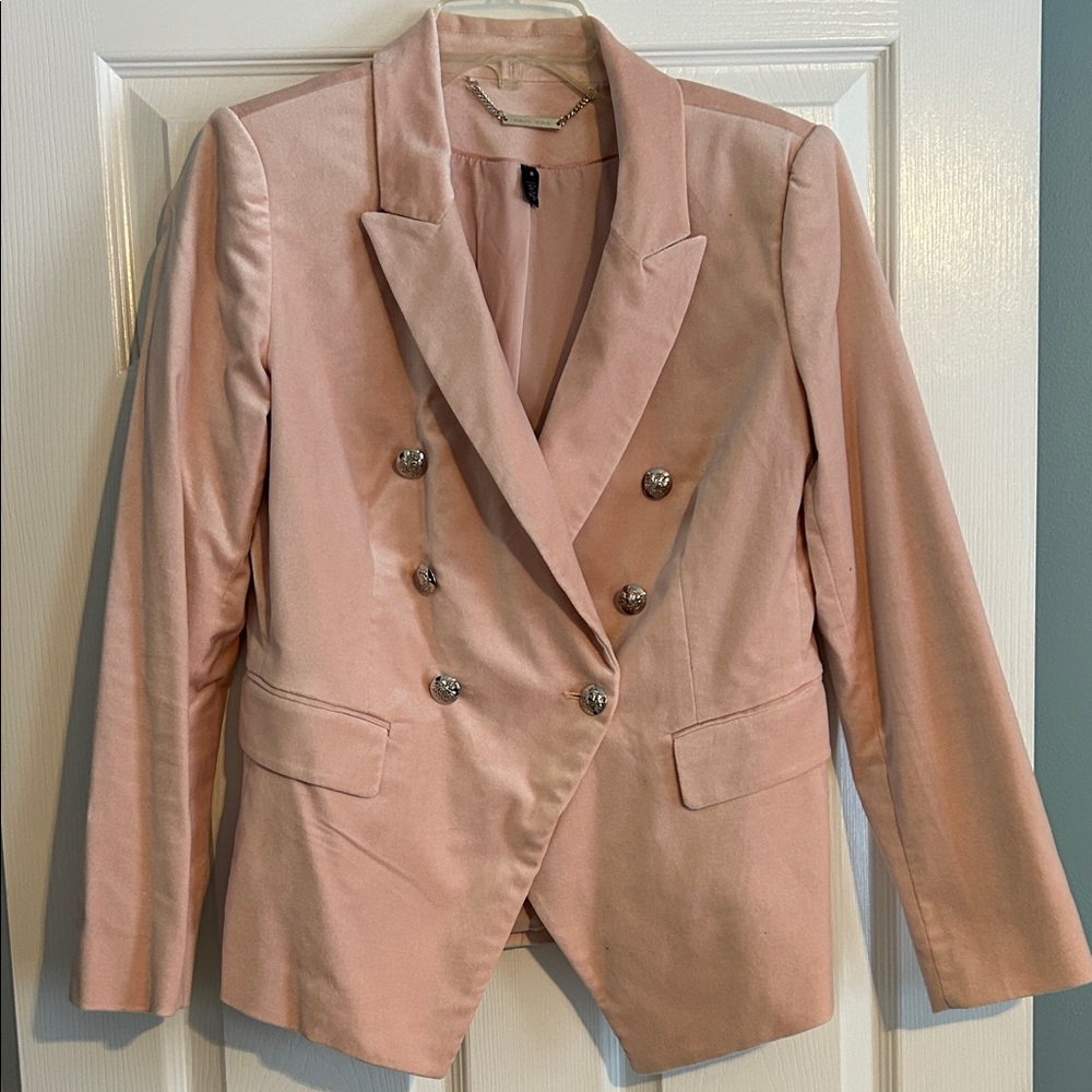 Elegant Pink velvet Double-Breasted Women's Blazer White House Black Market